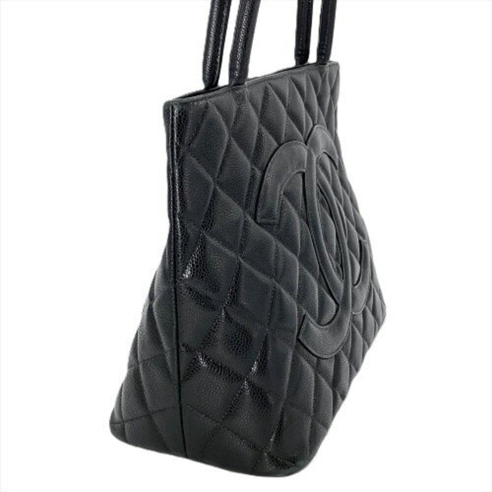 Chanel Bag Reissue Tote Black Matelasse Caviar Skin Coco Mark